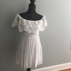 White Off Shoulder Dress. Size Small. Brand New!